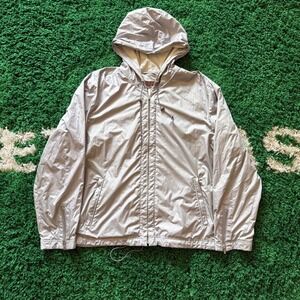 Perry Ellis Mens Lightweight Full Zip Hooded Windbreaker Jacket Gray Size L